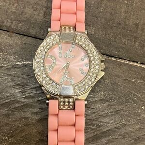 Pink Crystal-Embellished Women's Watch